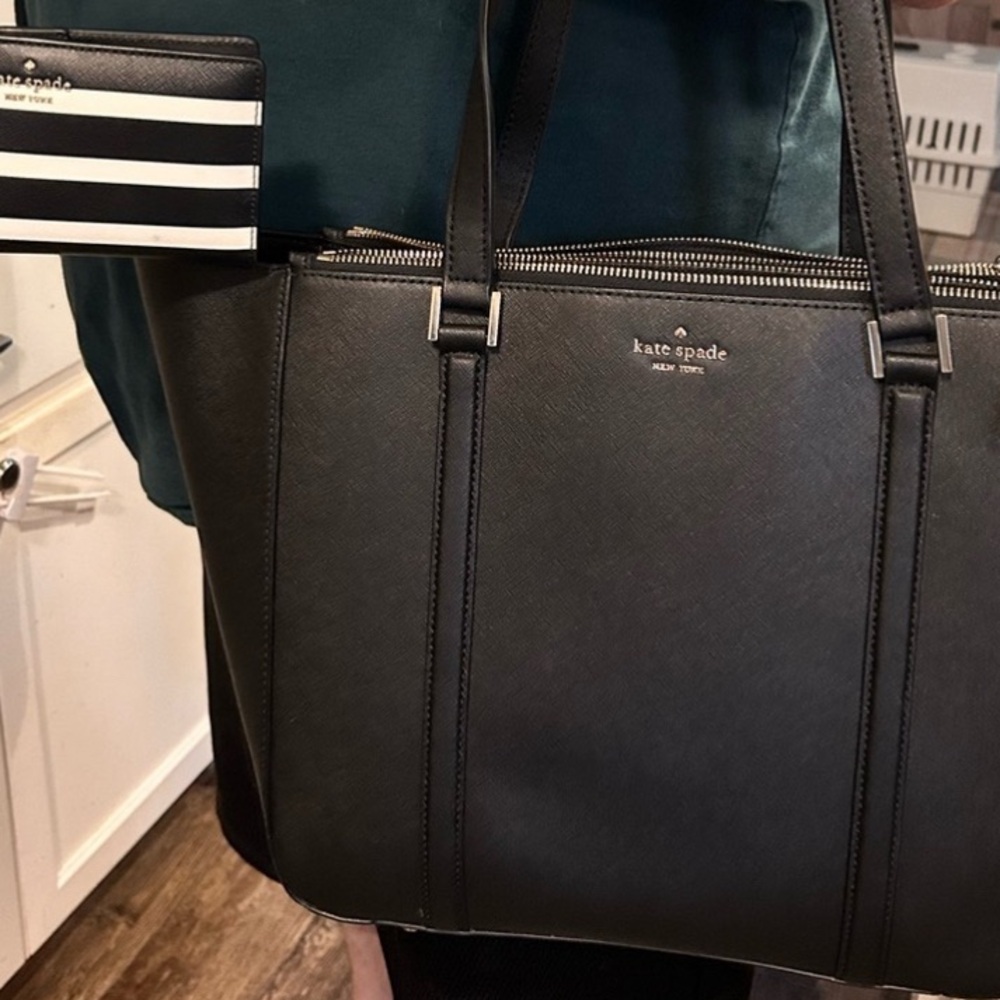 Beautiful Kate Spade in classy black with wallet